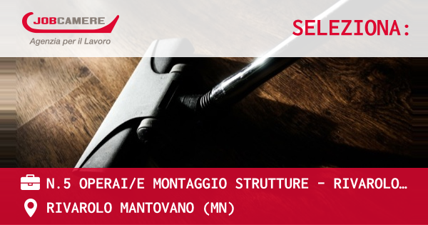 OFFERTA LAVORO - N.5 OPERAIE MONTAGGIO STRUTTURE - RIVAROLO MANTOVANO (MN) - RIVAROLO MANTOVANO (MN)