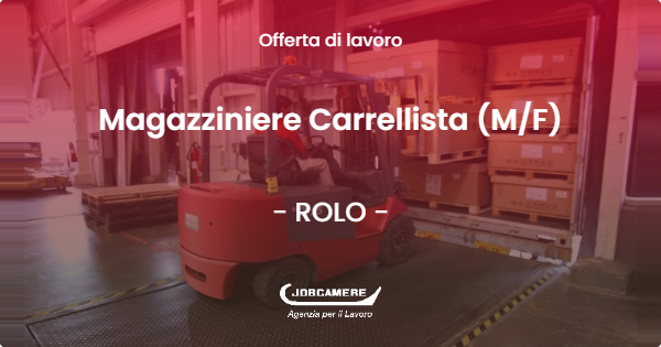 OFFERTA LAVORO - Magazziniere Carrellista (M/F) - ROLO (RE)