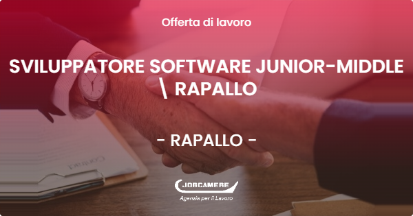 OFFERTA LAVORO - SVILUPPATORE SOFTWARE JUNIOR-MIDDLE  RAPALLO - RAPALLO