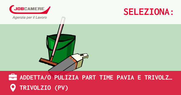 OFFERTA LAVORO - Addetta/o pulizia Part Time Pavia e Trivolzio - TRIVOLZIO (PV)
