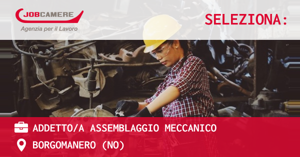 OFFERTA LAVORO - ADDETTO/A ASSEMBLAGGIO MECCANICO - BORGOMANERO (NO)