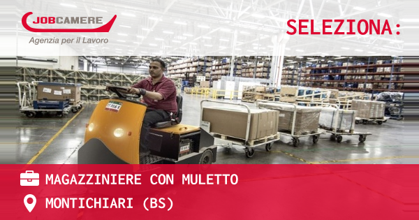 OFFERTA LAVORO - MAGAZZINIERE CON MULETTO - MONTICHIARI (BS)