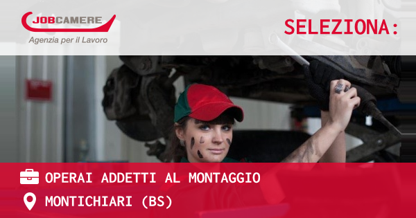 OFFERTA LAVORO - OPERAI ADDETTI AL MONTAGGIO - MONTICHIARI (BS)