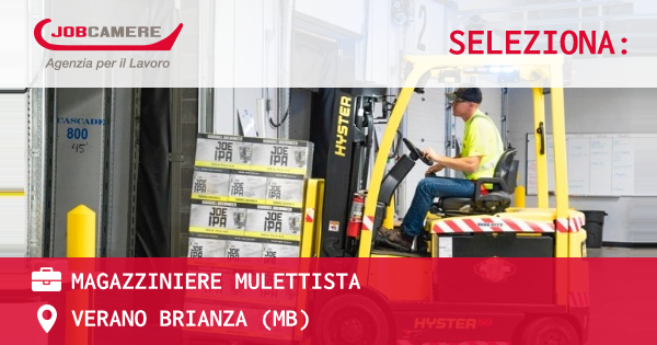 OFFERTA LAVORO - magazziniere mulettista - VERANO BRIANZA (MB)