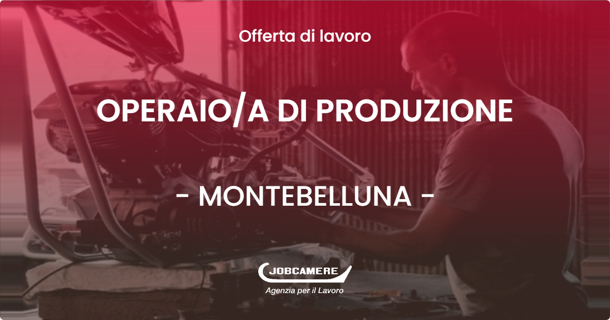 OFFERTA LAVORO - OPERAIOA DI PRODUZIONE - MONTEBELLUNA