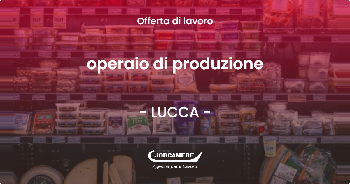 OFFERTA LAVORO - operaio di produzione - LUCCA