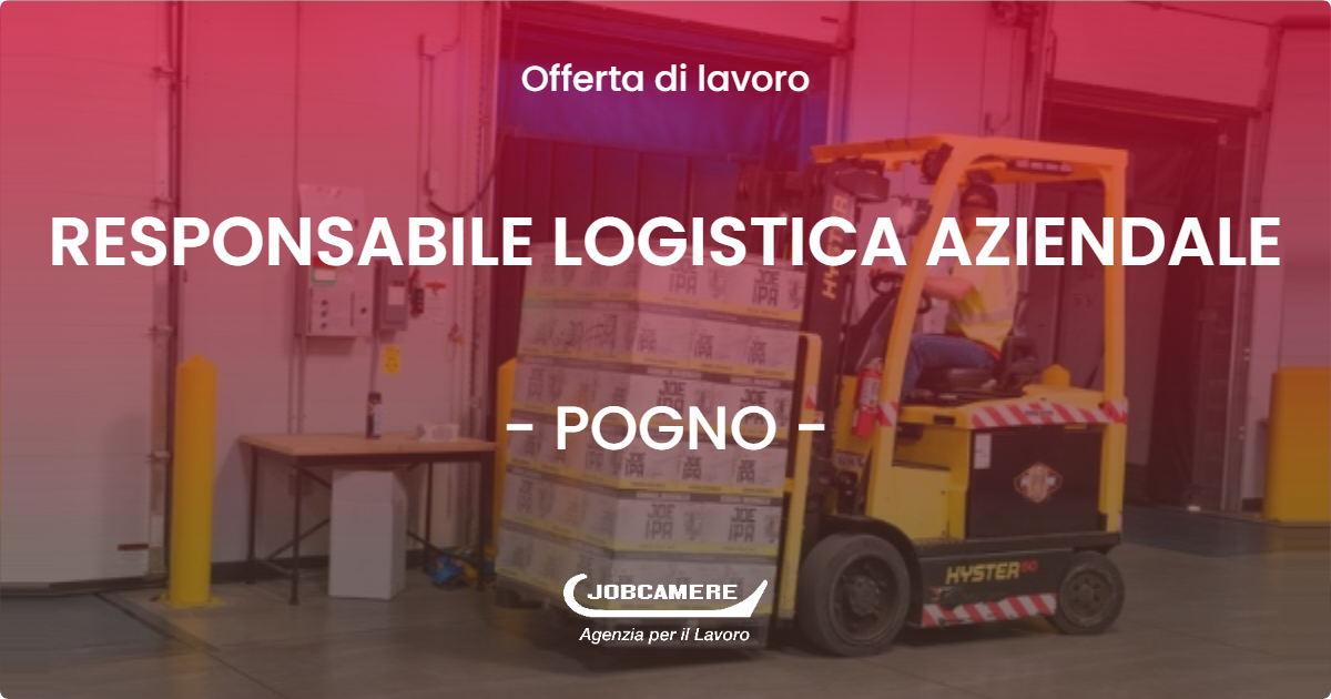 OFFERTA LAVORO - RESPONSABILE LOGISTICA AZIENDALE - POGNO (NO)