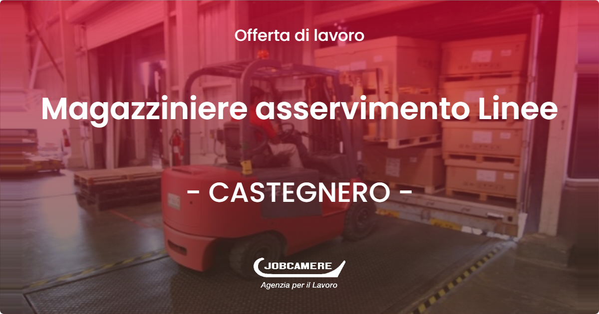 OFFERTA LAVORO - Magazziniere asservimento Linee - CASTEGNERO