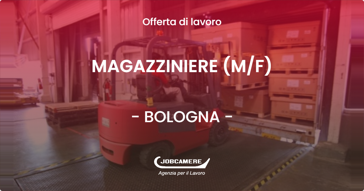 OFFERTA LAVORO - MAGAZZINIERE (MF) - BOLOGNA