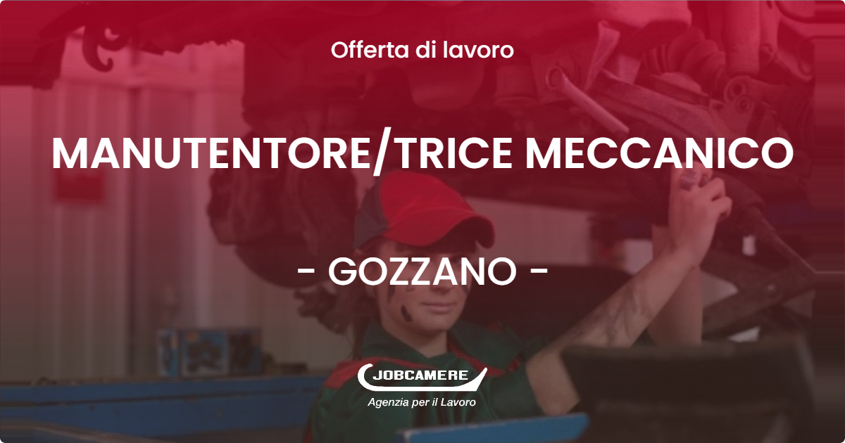 OFFERTA LAVORO - MANUTENTORE/TRICE MECCANICO - GOZZANO (NO)