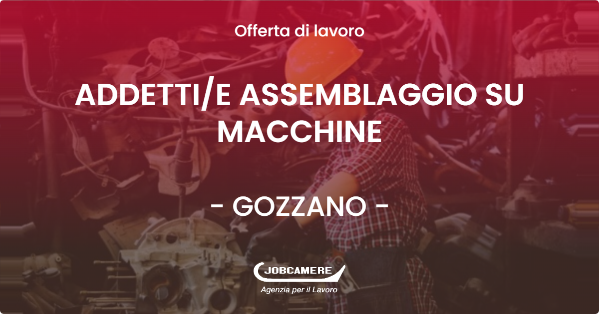 OFFERTA LAVORO - ADDETTI/E ASSEMBLAGGIO SU MACCHINE - GOZZANO (NO)