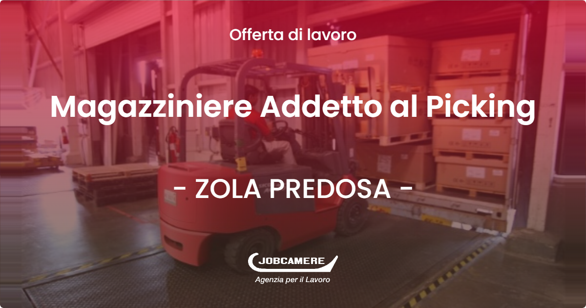 OFFERTA LAVORO - Magazziniere Addetto al Picking - ZOLA PREDOSA (BO)