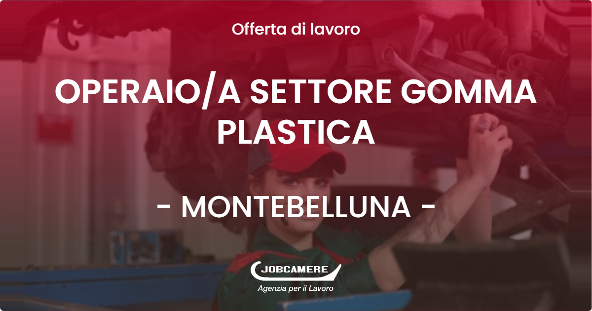 OFFERTA LAVORO - OPERAIO/A SETTORE GOMMA PLASTICA - MONTEBELLUNA (TV)