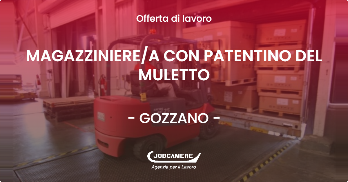 OFFERTA LAVORO - MAGAZZINIERE/A CON PATENTINO DEL MULETTO - GOZZANO (NO)