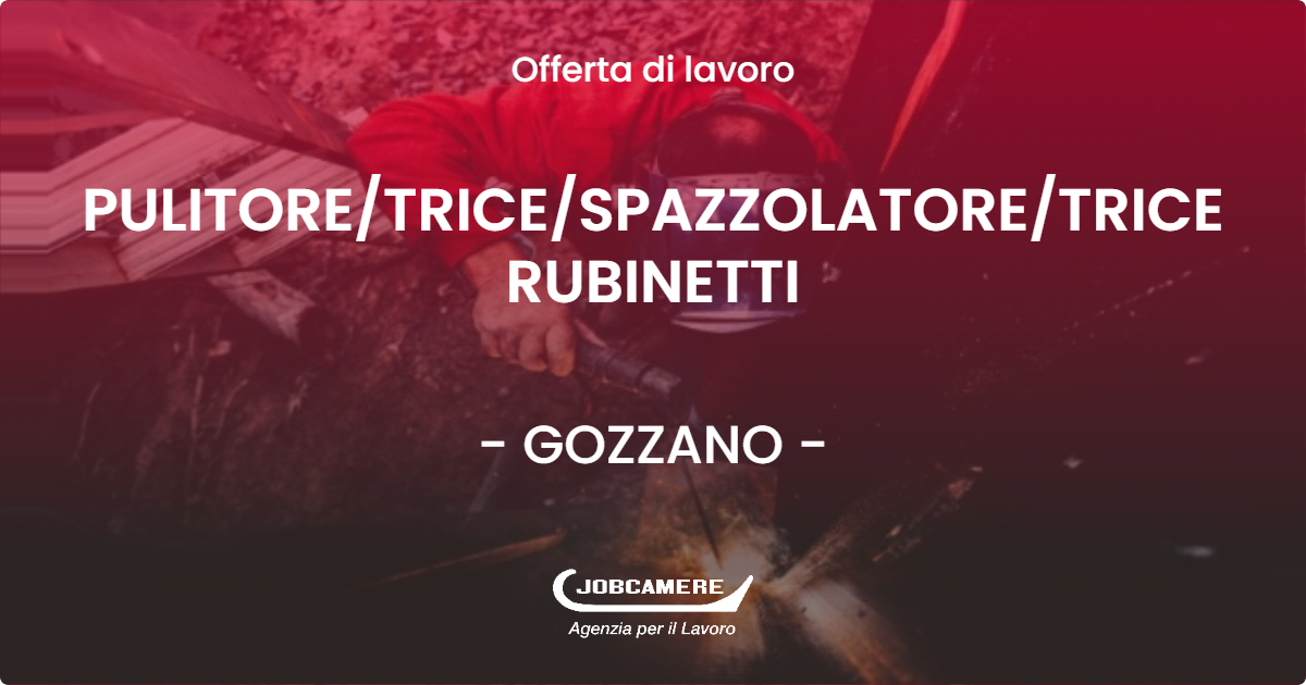 OFFERTA LAVORO - PULITORETRICESPAZZOLATORETRICE RUBINETTI - GOZZANO