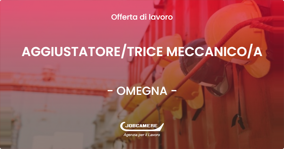 OFFERTA LAVORO - AGGIUSTATORE/TRICE MECCANICO/A - OMEGNA (VB)