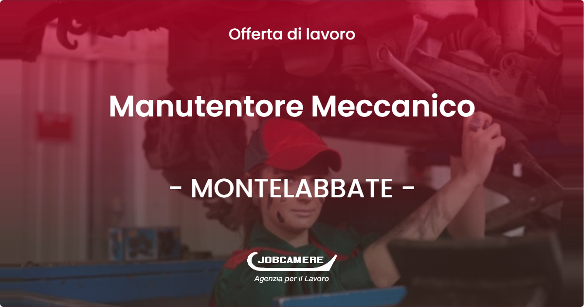 OFFERTA LAVORO - Manutentore Meccanico - MONTELABBATE (PU)