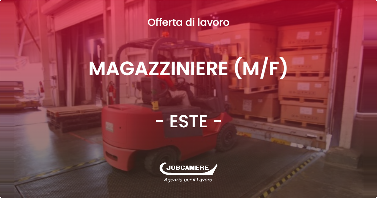 OFFERTA LAVORO - MAGAZZINIERE (M/F) - ESTE (PD)