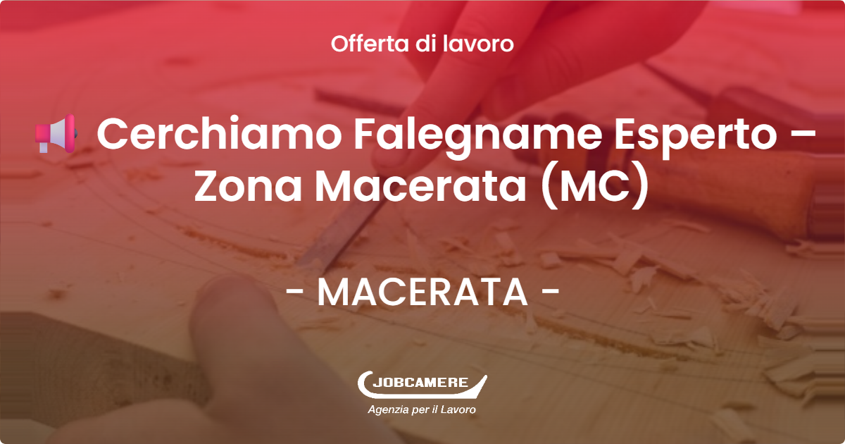 OFFERTA LAVORO - 📢 Cerchiamo Falegname Esperto – Zona Macerata (MC) - MACERATA (MC)