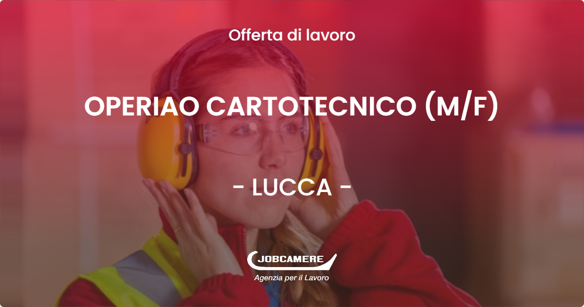 OFFERTA LAVORO - OPERIAO CARTOTECNICO (M/F) - LUCCA (LU)