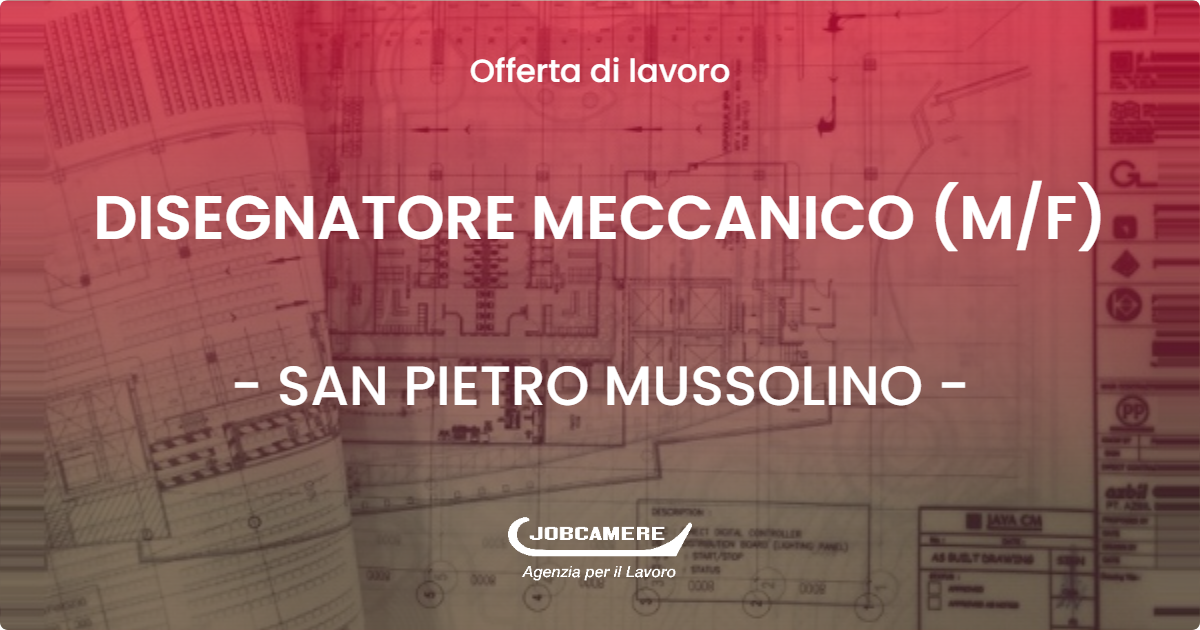 OFFERTA LAVORO - DISEGNATORE MECCANICO (M/F) - SAN PIETRO MUSSOLINO (VI)