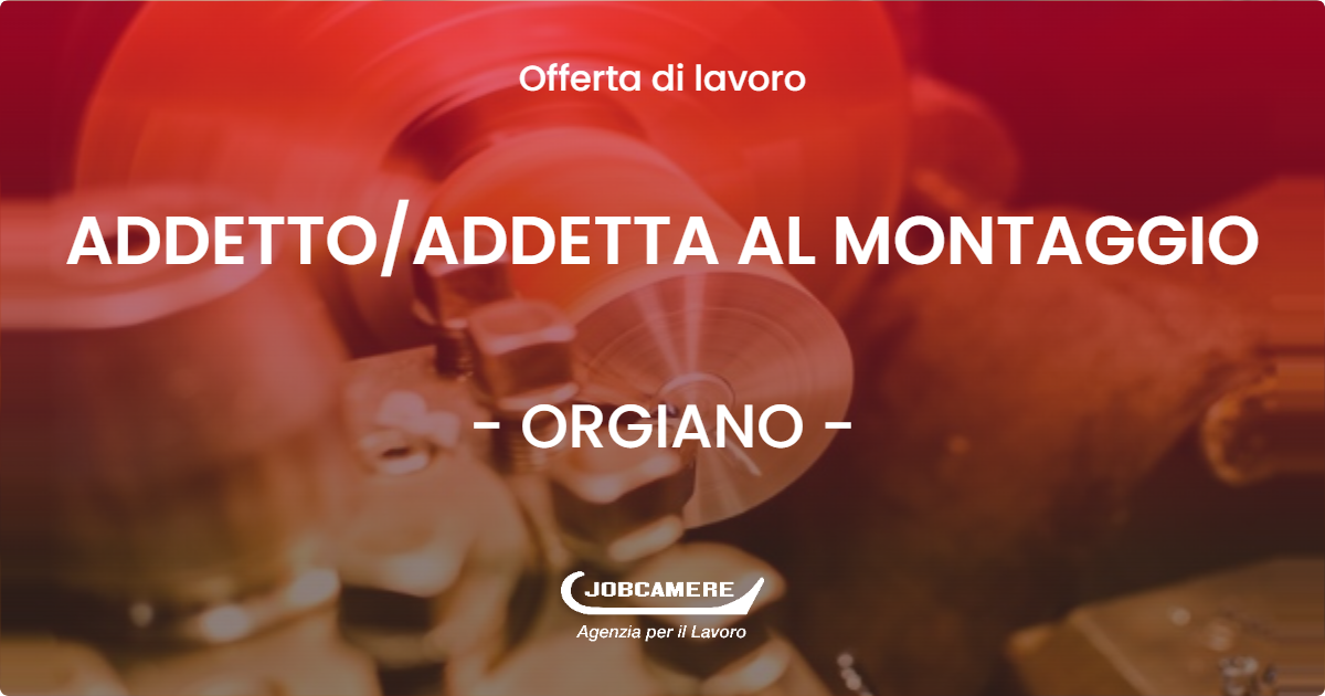 OFFERTA LAVORO - ADDETTO/ADDETTA AL MONTAGGIO - ORGIANO (VI)