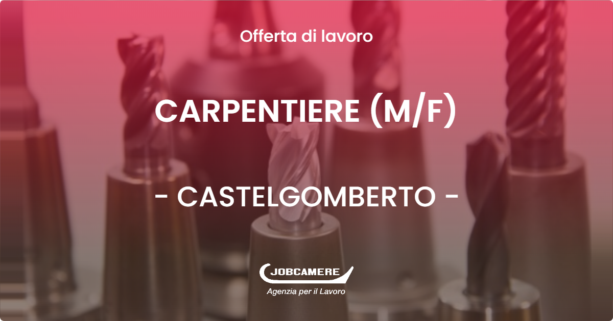 OFFERTA LAVORO - CARPENTIERE (M/F) - CASTELGOMBERTO (VI)