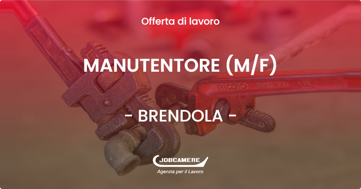 OFFERTA LAVORO - MANUTENTORE (M/F) - BRENDOLA (VI)