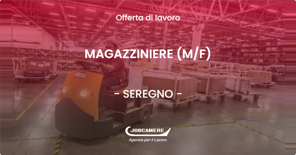 OFFERTA LAVORO - MAGAZZINIERE (M/F) - SEREGNO (MB)