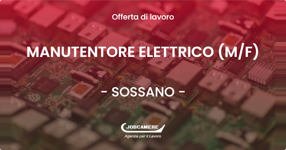 OFFERTA LAVORO - MANUTENTORE ELETTRICO (M/F) - SOSSANO (VI)