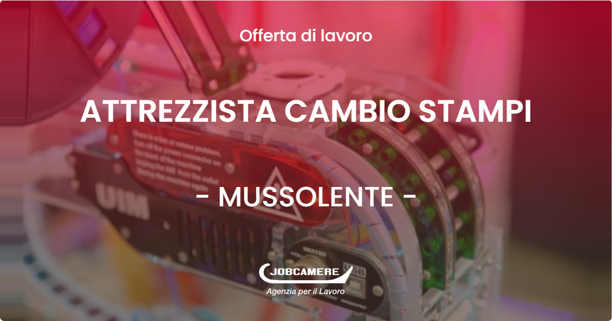 OFFERTA LAVORO - ATTREZZISTA CAMBIO STAMPI - MUSSOLENTE (VI)