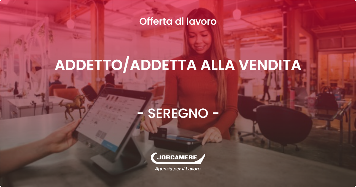 OFFERTA LAVORO - ADDETTO/ADDETTA ALLA VENDITA - SEREGNO (MB)