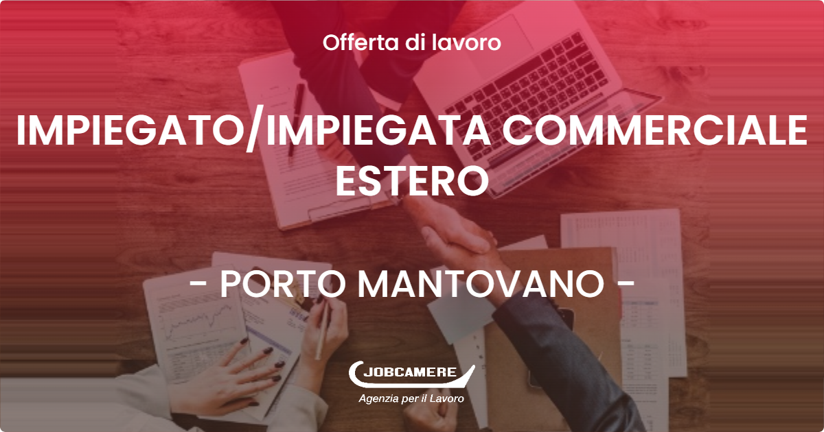 OFFERTA LAVORO - IMPIEGATO/IMPIEGATA COMMERCIALE ESTERO - PORTO MANTOVANO (MN)