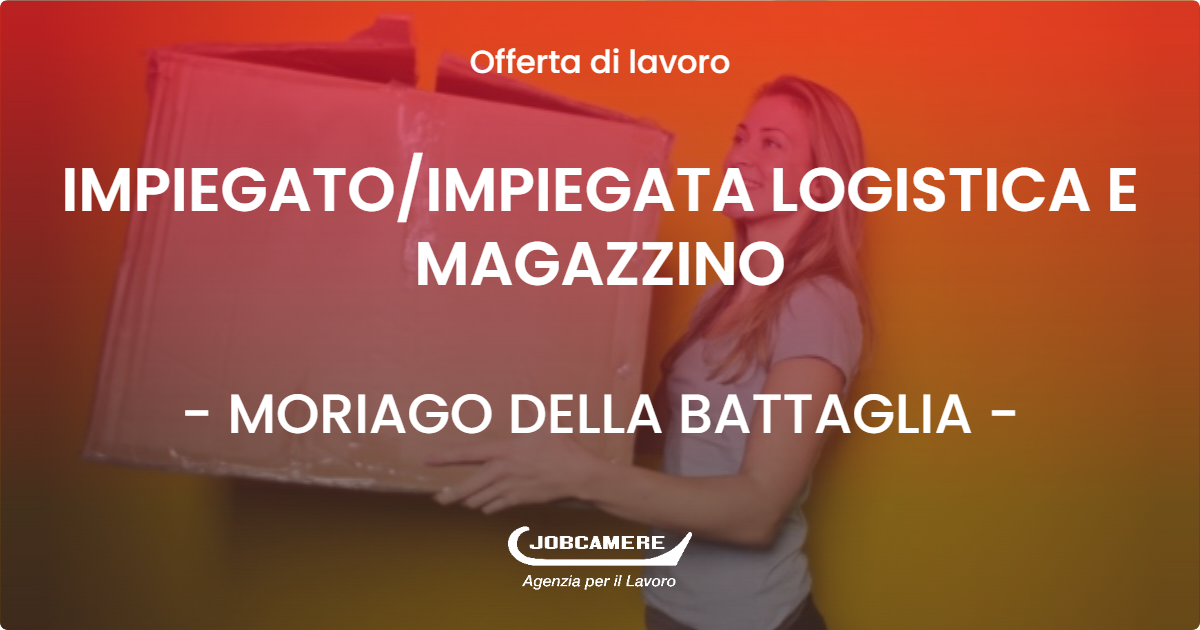 OFFERTA LAVORO - IMPIEGATO/IMPIEGATA LOGISTICA E MAGAZZINO - MORIAGO DELLA BATTAGLIA (TV)