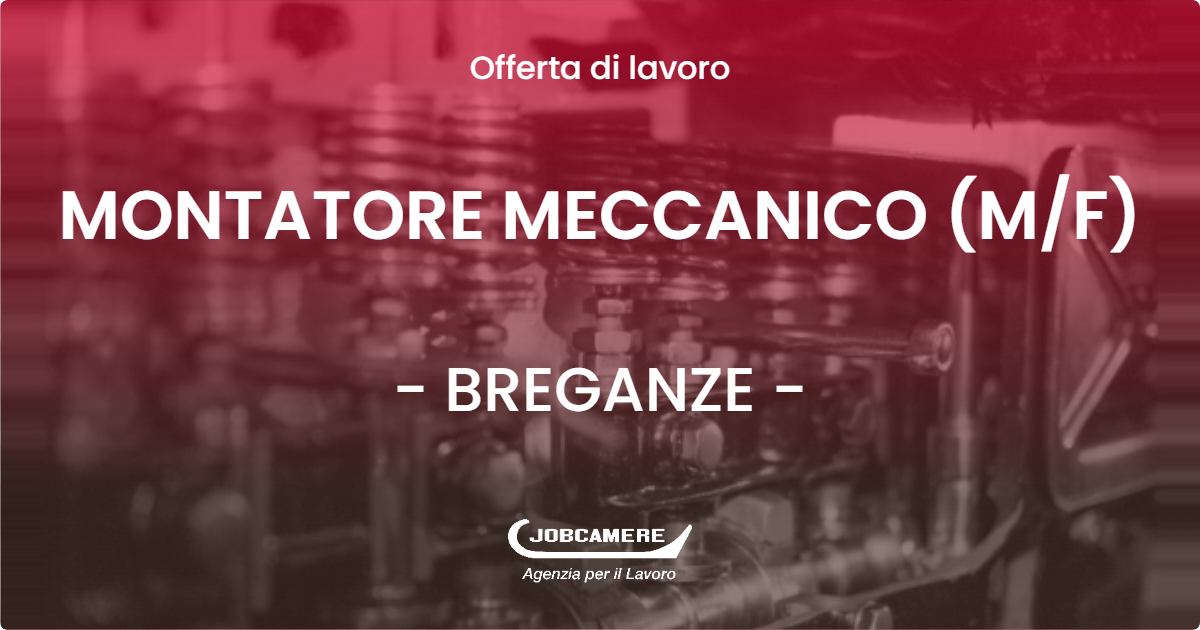 OFFERTA LAVORO - MONTATORE MECCANICO (M/F) - BREGANZE (VI)