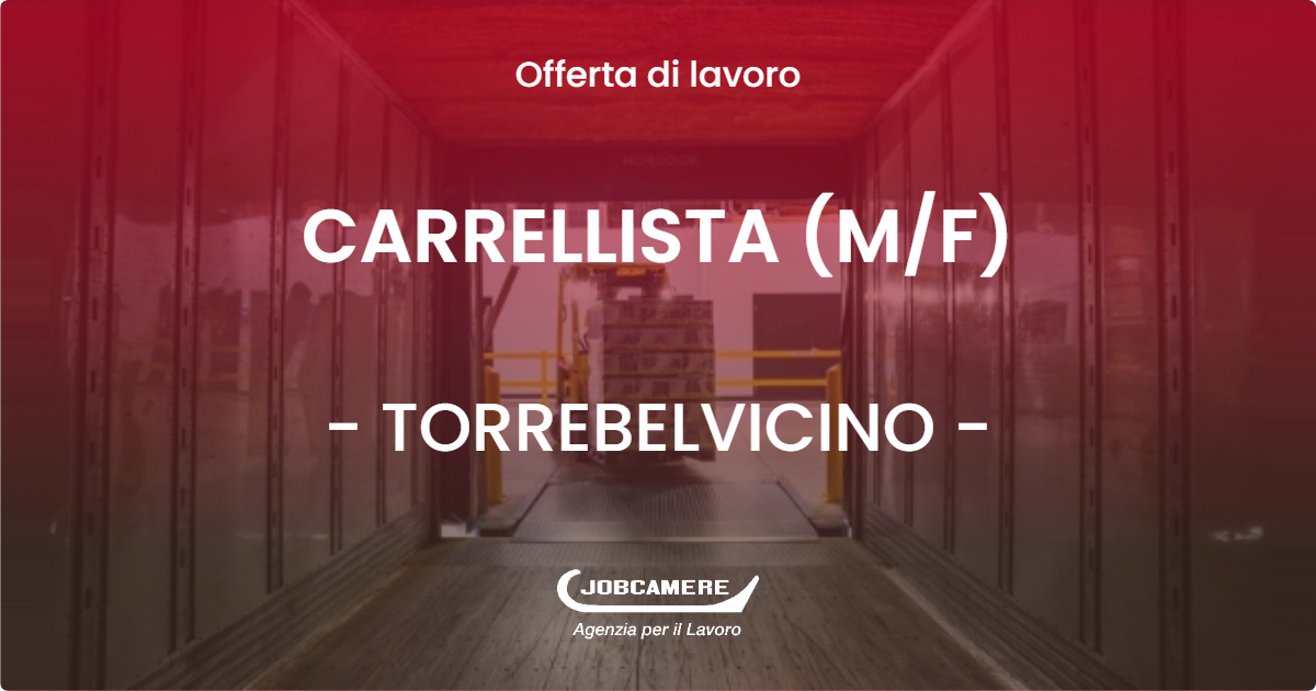 OFFERTA LAVORO - CARRELLISTA (M/F) - TORREBELVICINO (VI)