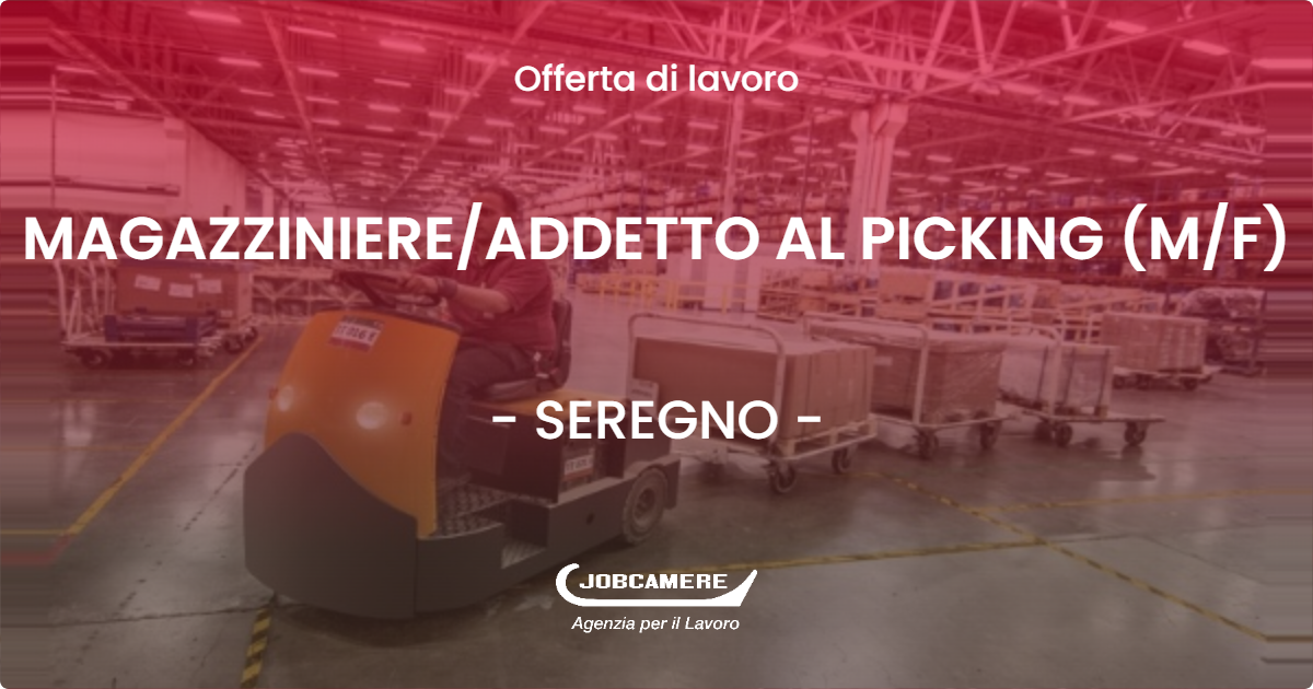 OFFERTA LAVORO - MAGAZZINIERE/ADDETTO AL PICKING (M/F) - SEREGNO (MB)