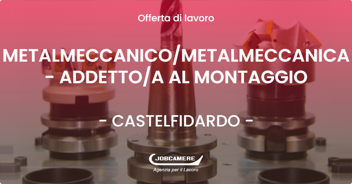 OFFERTA LAVORO - METALMECCANICO/METALMECCANICA - ADDETTO/A AL MONTAGGIO - CASTELFIDARDO (AN)