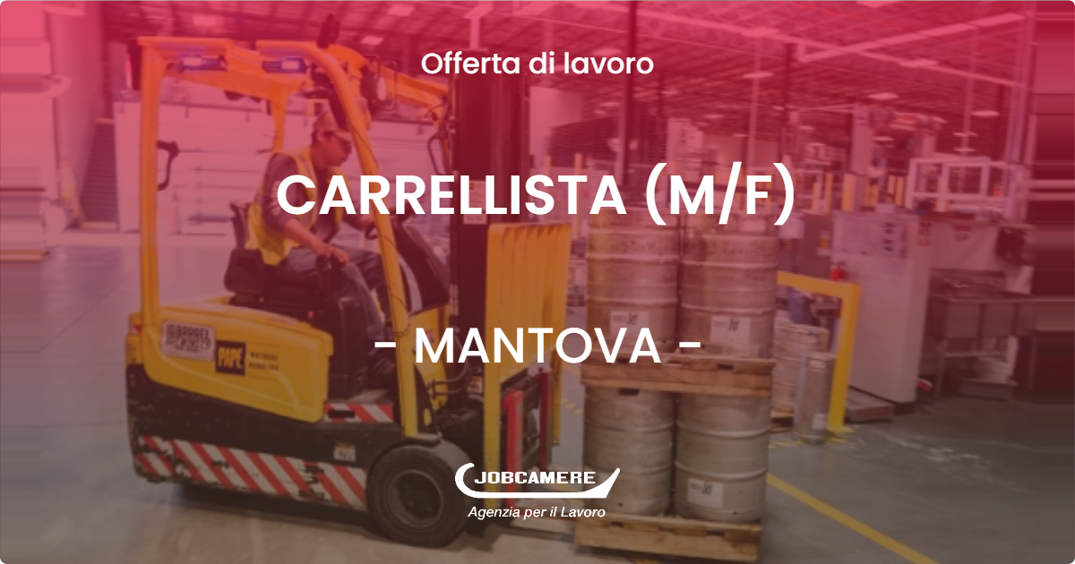 OFFERTA LAVORO - CARRELLISTA (M/F) - MANTOVA (MN)