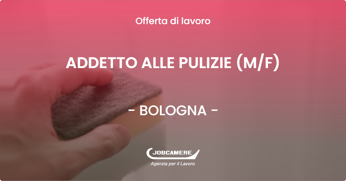 OFFERTA LAVORO - ADDETTO ALLE PULIZIE (MF) - BOLOGNA